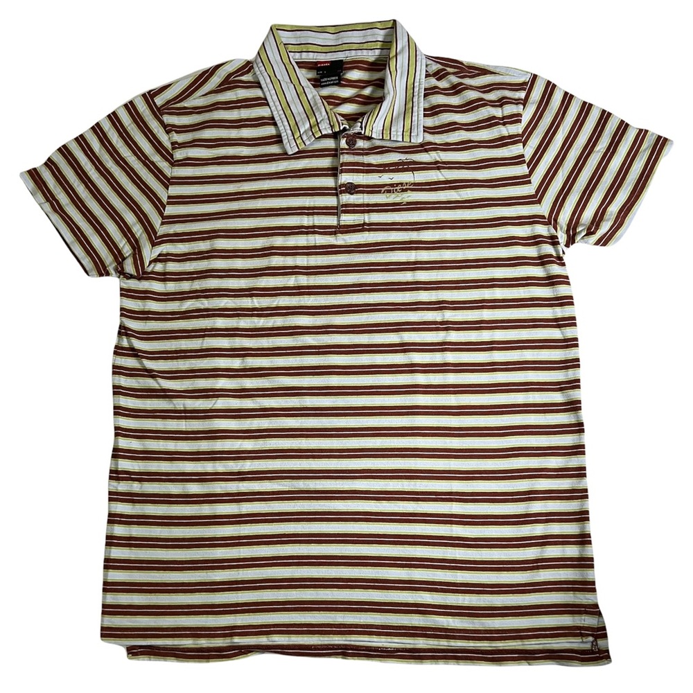 Diesel Striped Polo Shirt Mens Size L